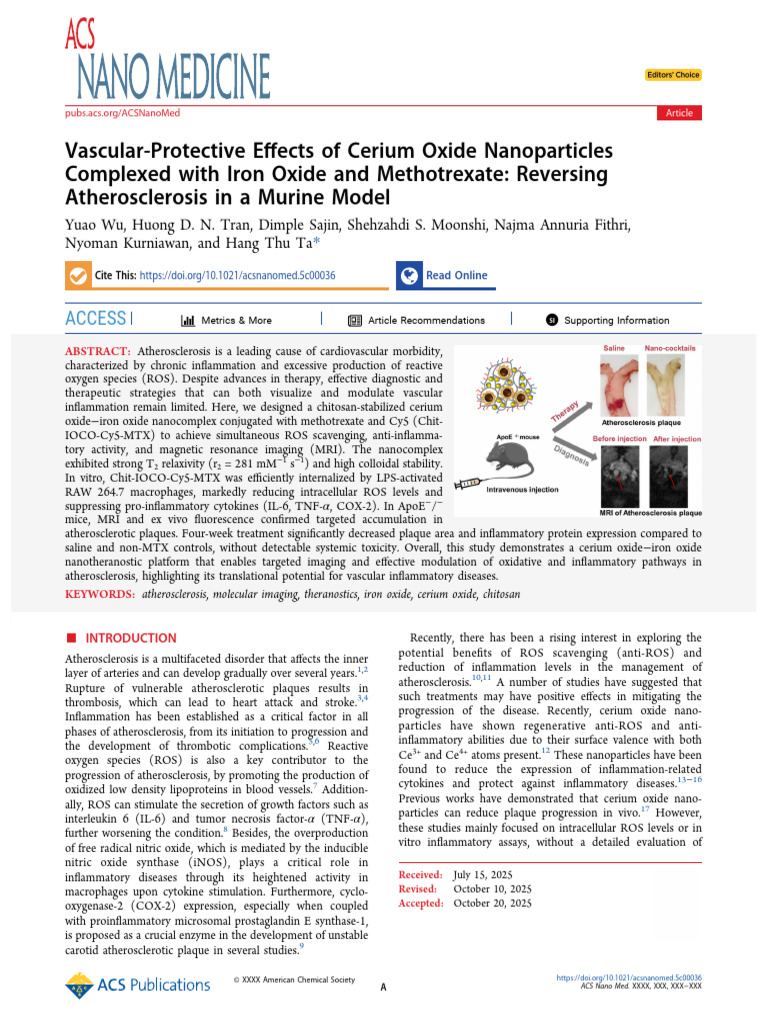 Vascular Protective Effects of Cerium Oxide Nanoparticles Complexed ...