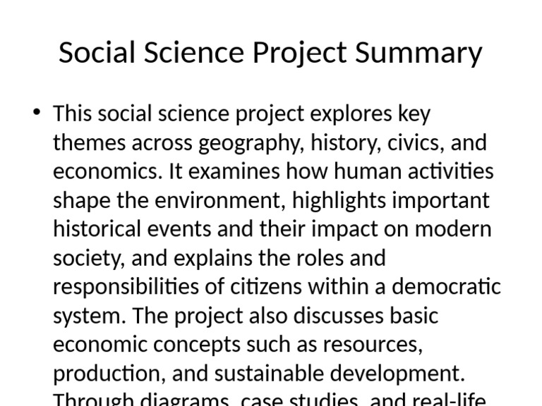 Social Science Project Overview | PDF