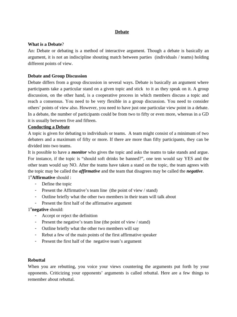 8 - Debates - Methods and Practice | PDF