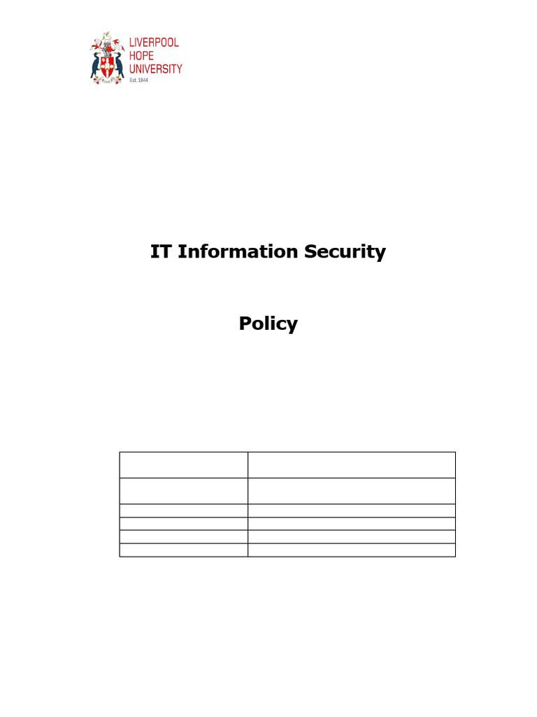 University IT Security Policy Overview | PDF | Information Security ...