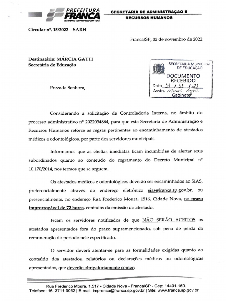 Circular 15 - Sarh - 2022112116155840 | PDF