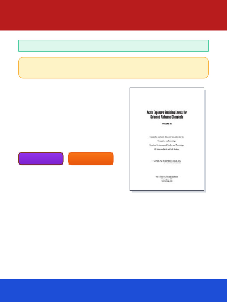 Acute Exposure Guideline Levels for Selected Airborne Chemicals Volume ...