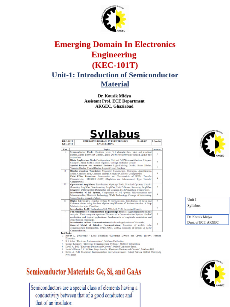 Introduction to Semiconductor Materials | PDF | P–N Junction | Doping ...