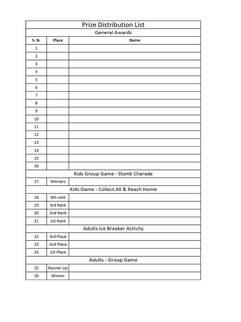 Prize Distribution for Group Games | PDF