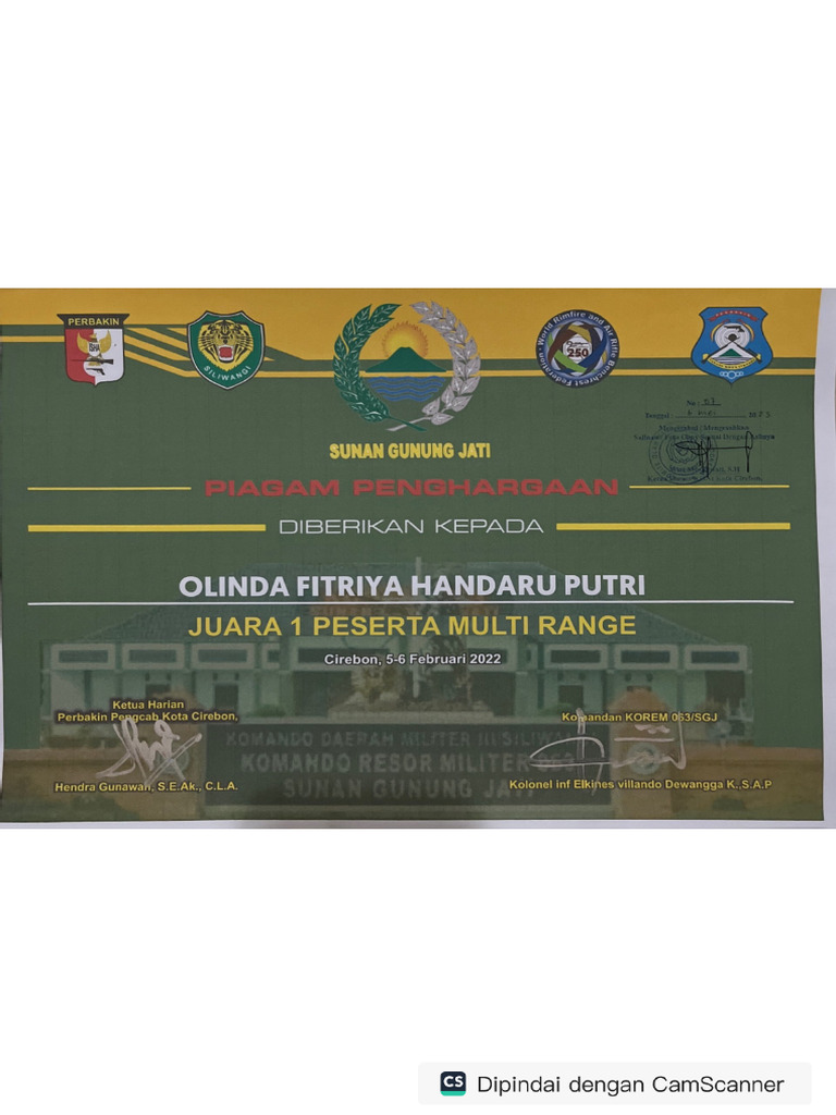 Piagam Olinda Perbakin | PDF