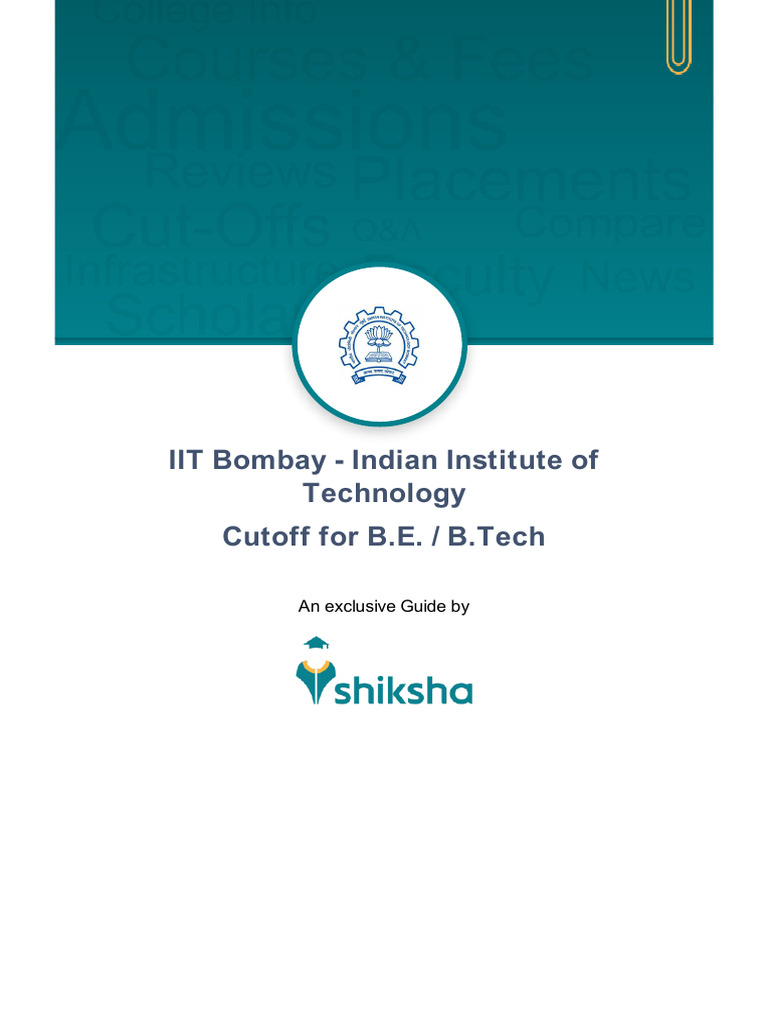 IIT Bombay B.Tech Cutoff Ranks 2023-2025 | PDF | Career And Technical ...