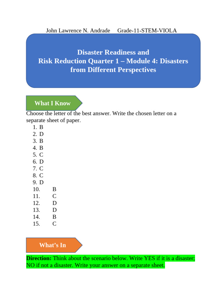 Disaster Readiness and Risk Reduction Guide | PDF