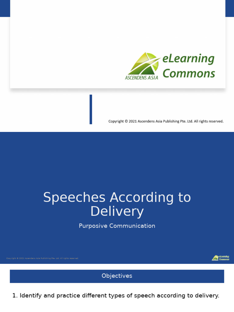 Types of Speech Delivery Explained | PDF | Fair Use | Copyright