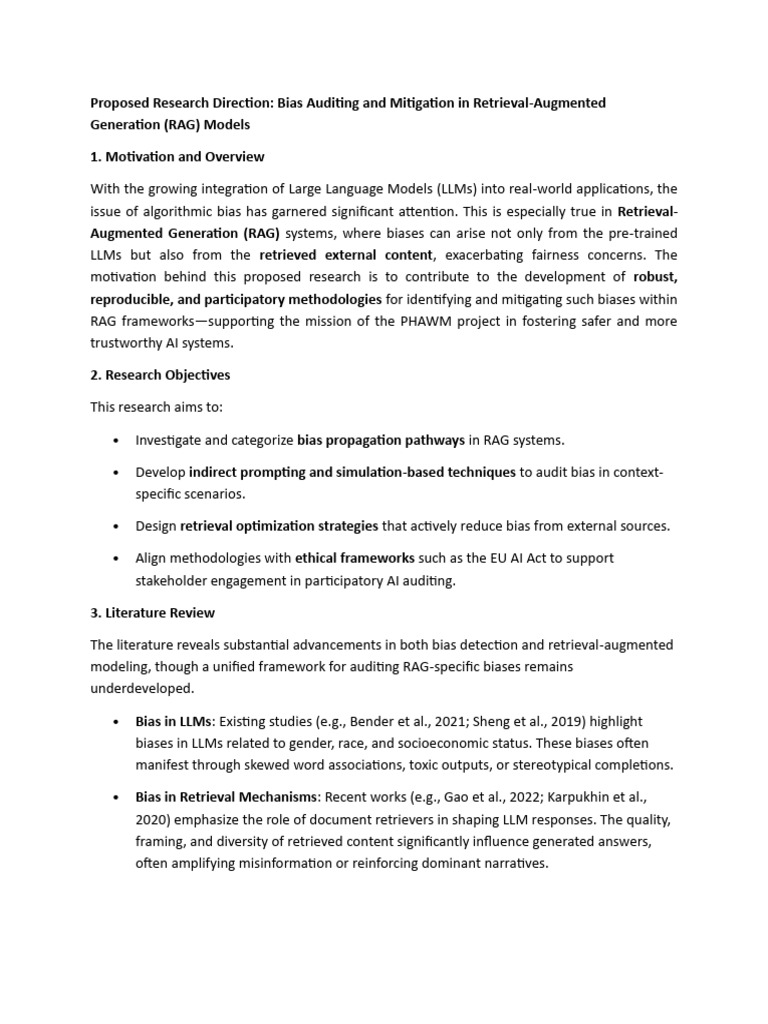 Bias Mitigation in RAG Models Research | PDF | Artificial Intelligence ...