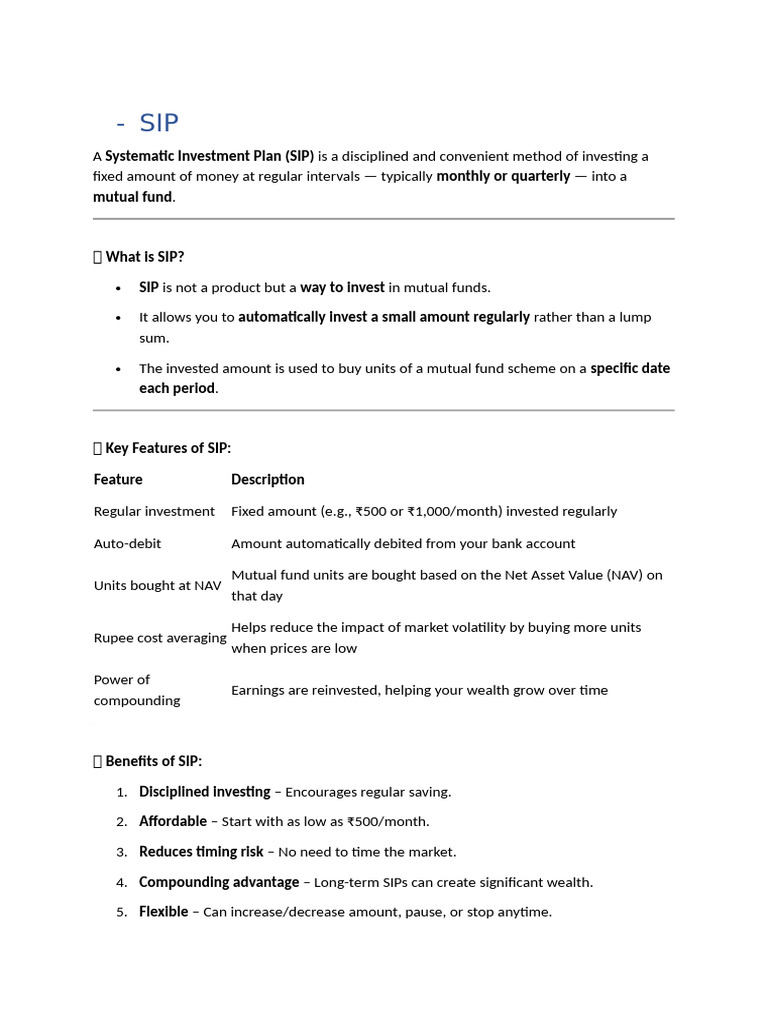 Understanding SIP and Non-Life Insurance | PDF | Stocks | Securities ...