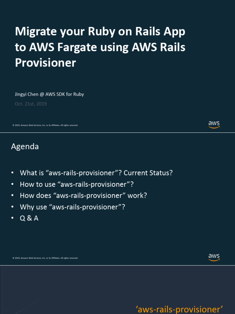 Migrate Ruby on Rails to AWS Fargate | PDF | Amazon Web Services ...