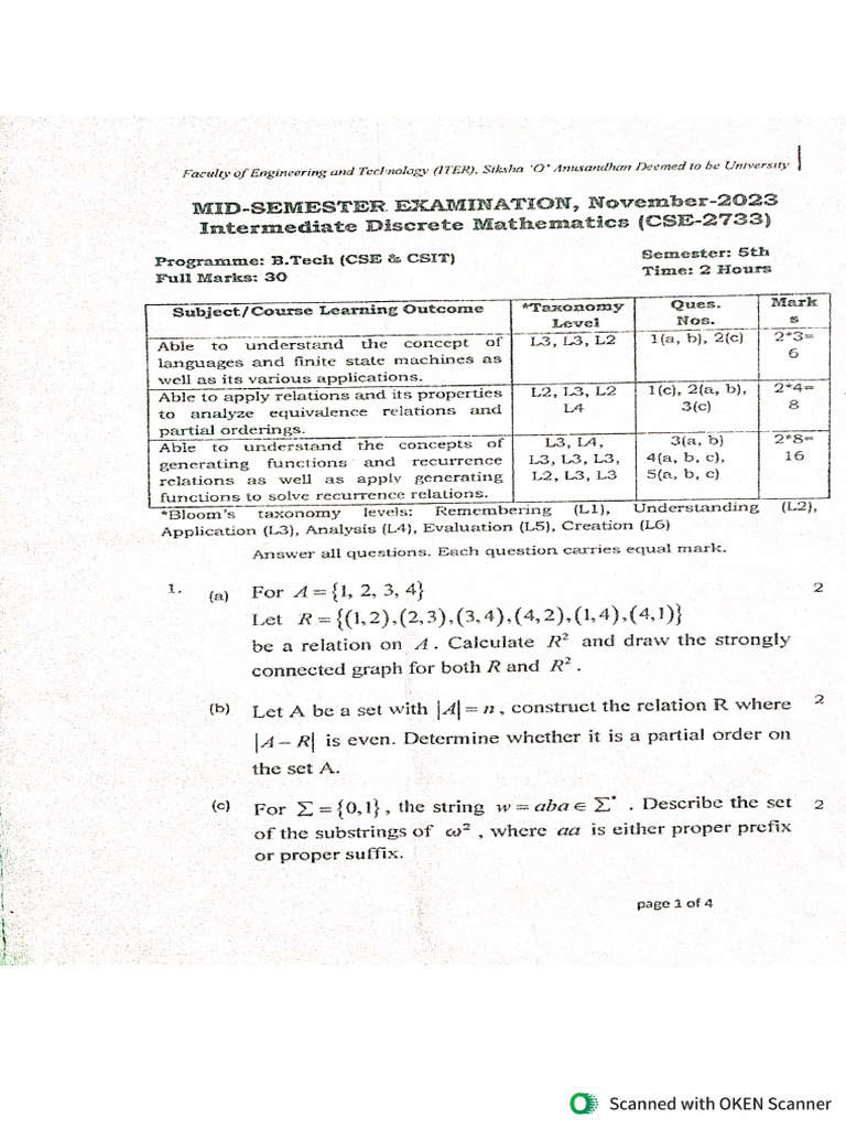 All Mid Sem Questions | PDF