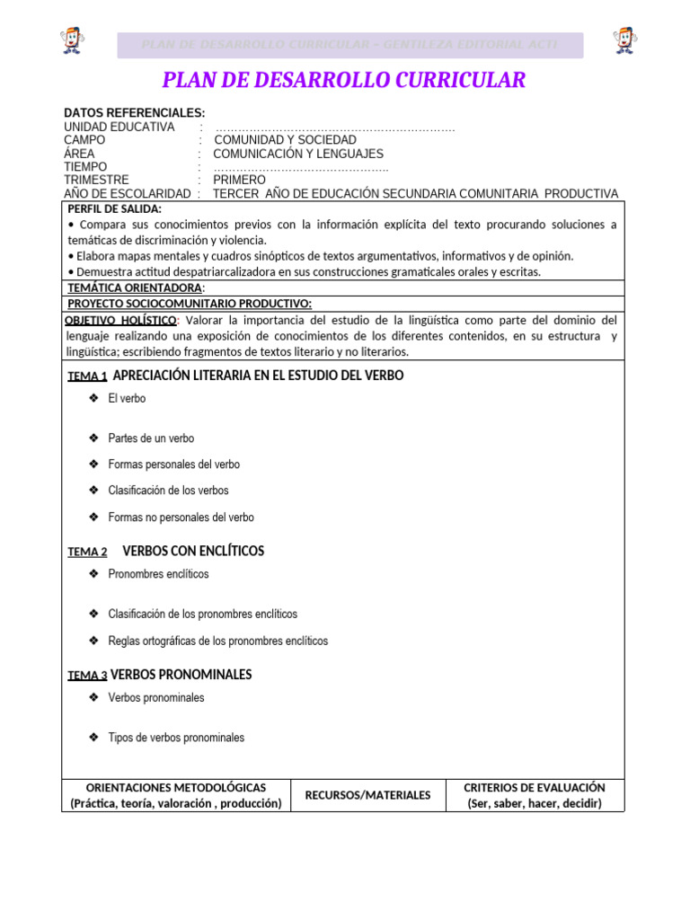 Plan Curricular de Comunicación 2024 | PDF | Plan de estudios | Puntuación