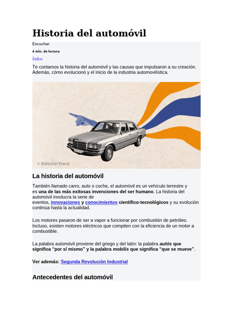 History The Car La | PDF | Coche | Motores