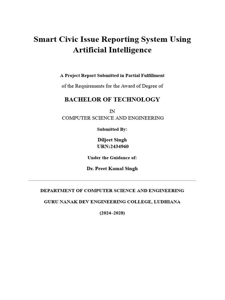 AI-Driven Civic Issue Reporting System | PDF