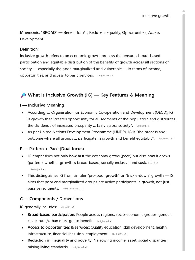 Understanding Inclusive Growth in India | PDF | Social Exclusion ...