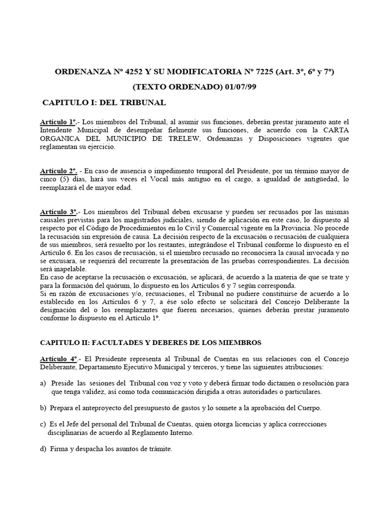 Ordenanza 7225 | PDF | Presupuesto | Regulación