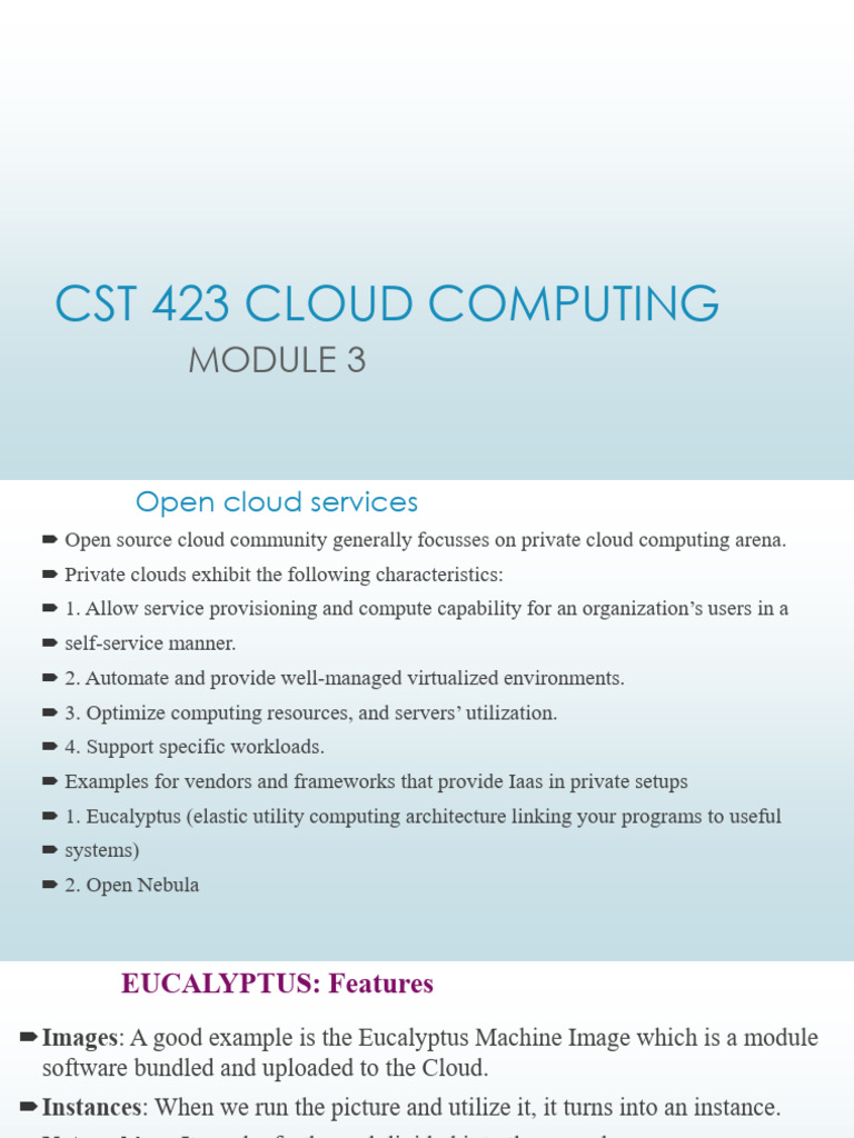 CST 423 CLOUD COMPUTING Mod 3 | PDF | Open Stack | Cloud Computing