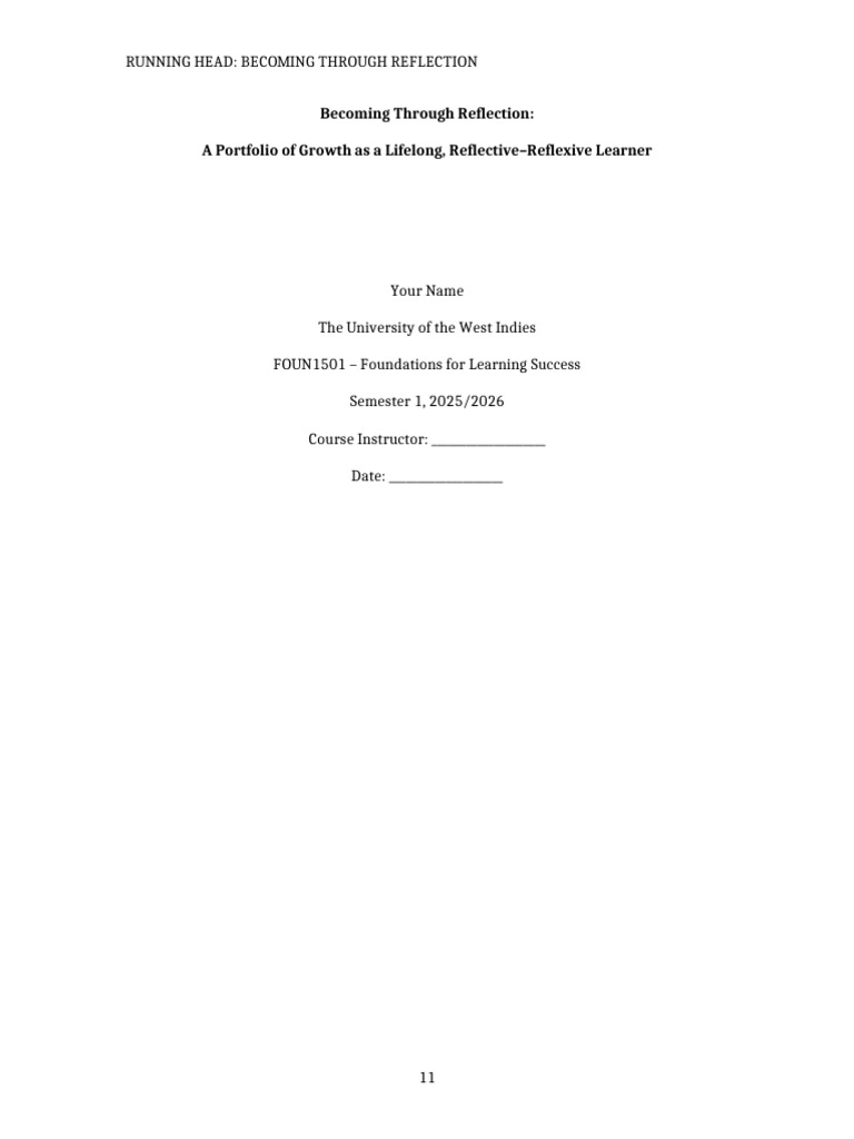Reflective Learning Portfolio for Growth | PDF | Learning | Reflective ...