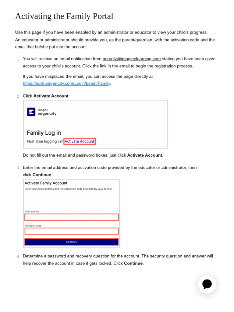 Activate Your Child's Family Portal Account | PDF