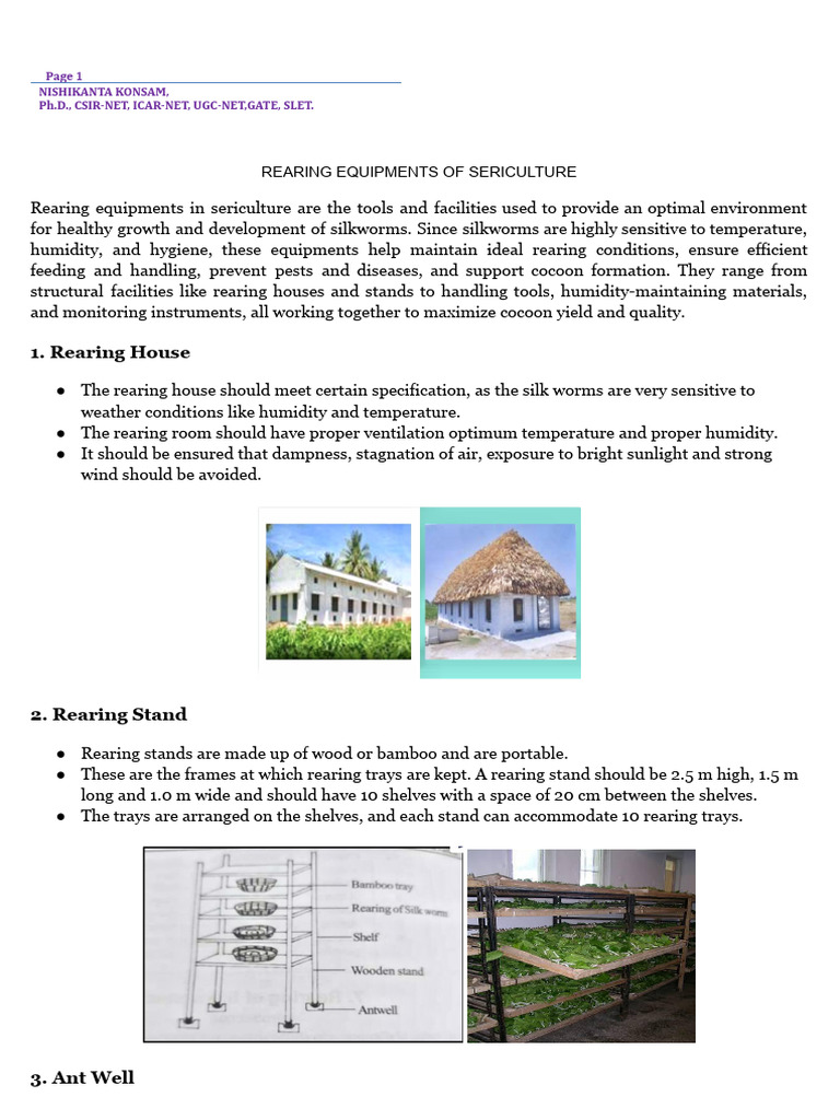 Rearing Equipments Sericulture | PDF | Silk