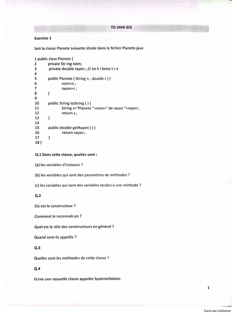 TD de Programmation Java | PDF