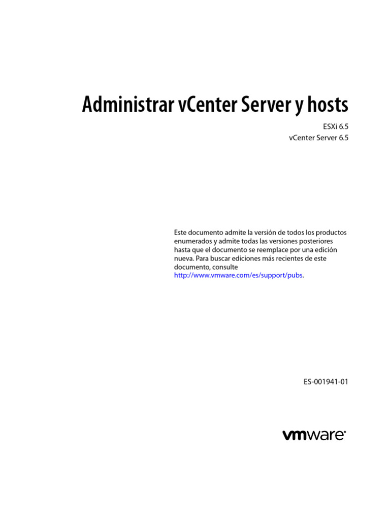 Gestión de vCenter Server y ESXi 6.5 | PDF | V Mware | Máquina virtual
