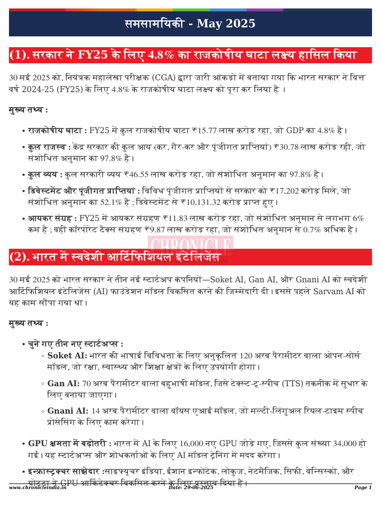Current Affairs May 2025 | PDF