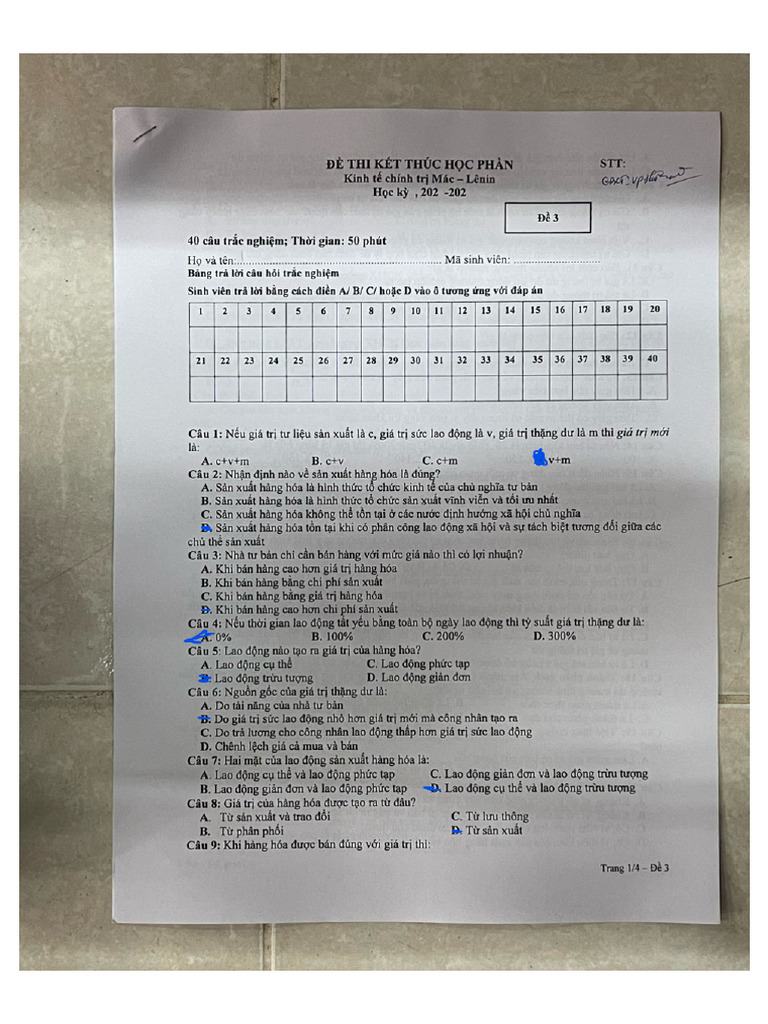 KTCT đề 4 | PDF