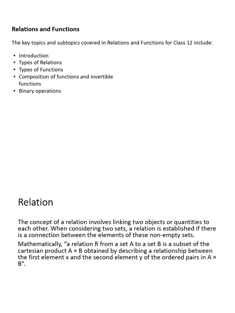 Understanding Relations and Functions | PDF | Function (Mathematics ...