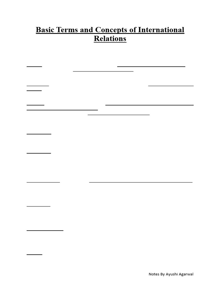 Key Concepts in International Relations | PDF | Non Governmental ...
