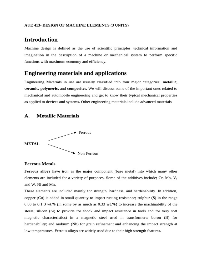 Machine Elements Design Overview | PDF | Steel | Alloy