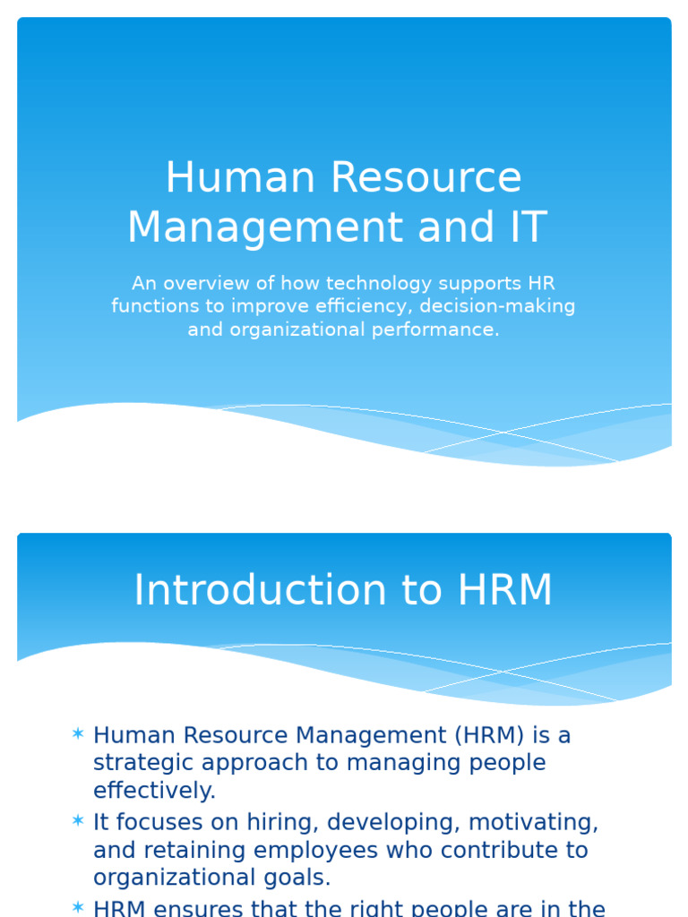 Enhancing HR Efficiency with IT Solutions | PDF | Human Resource ...