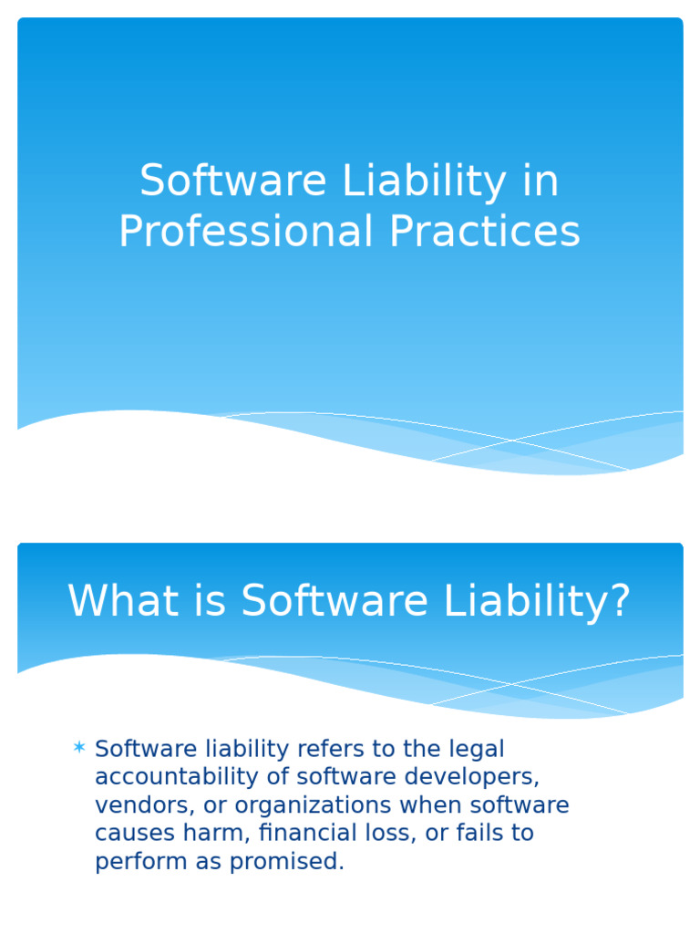 Understanding Software Liability Risks | PDF