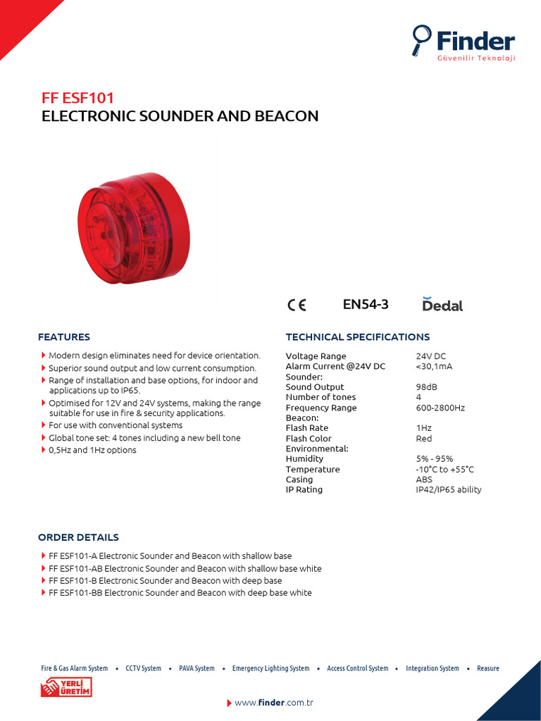FF ESF101 Electronic Sounder Specs | PDF