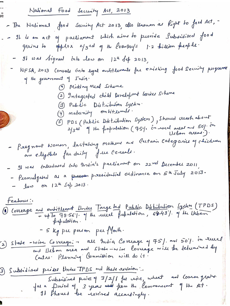 Food Security Notes | PDF