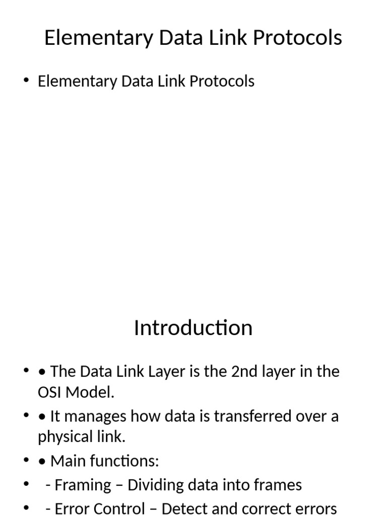 Understanding Elementary Data Link Protocols | PDF