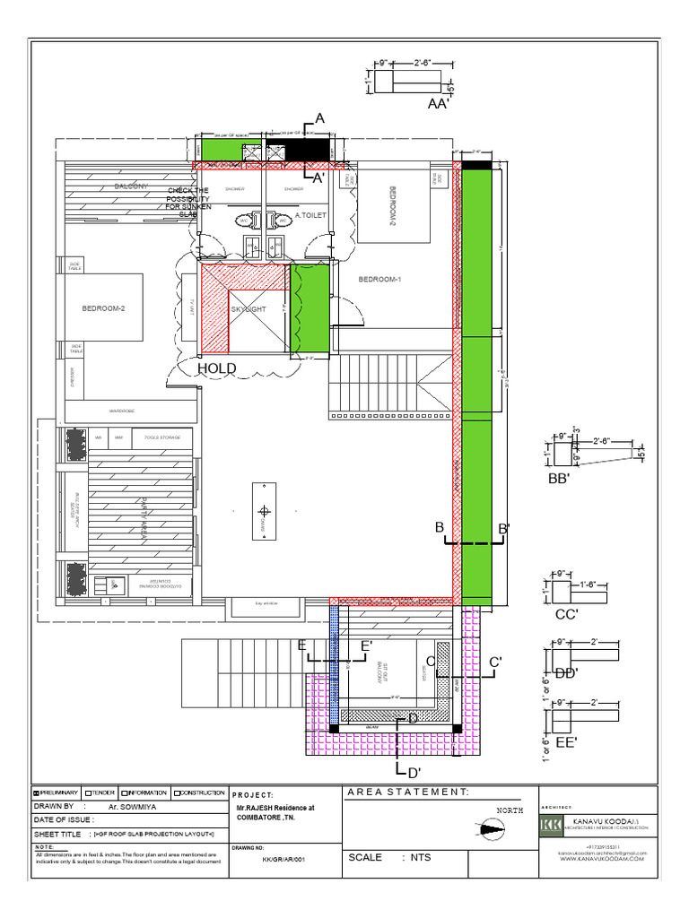 20-04-25 First Floor Slab Projection Drawing | PDF