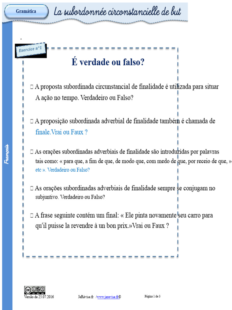 Proposição Subordinada de Finalidade | PDF