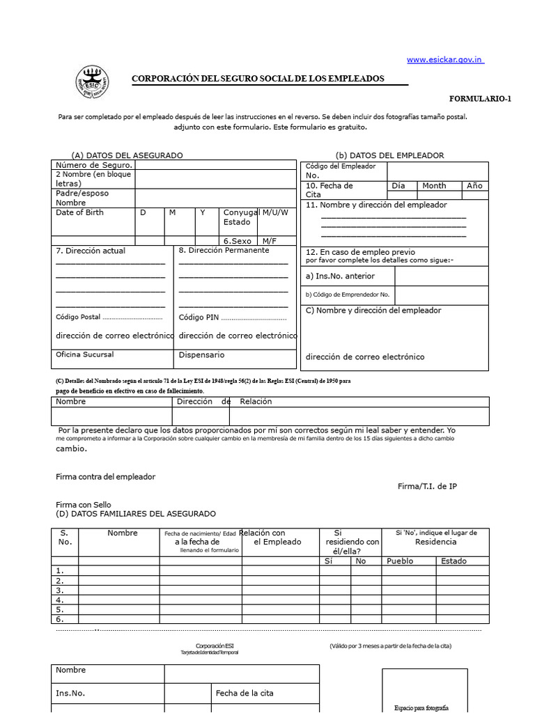 Formulario 1 | PDF