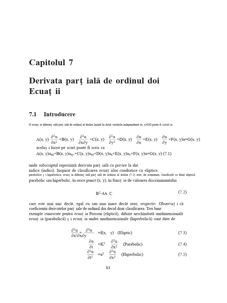 PDE de Ordinul Doi 1 | PDF
