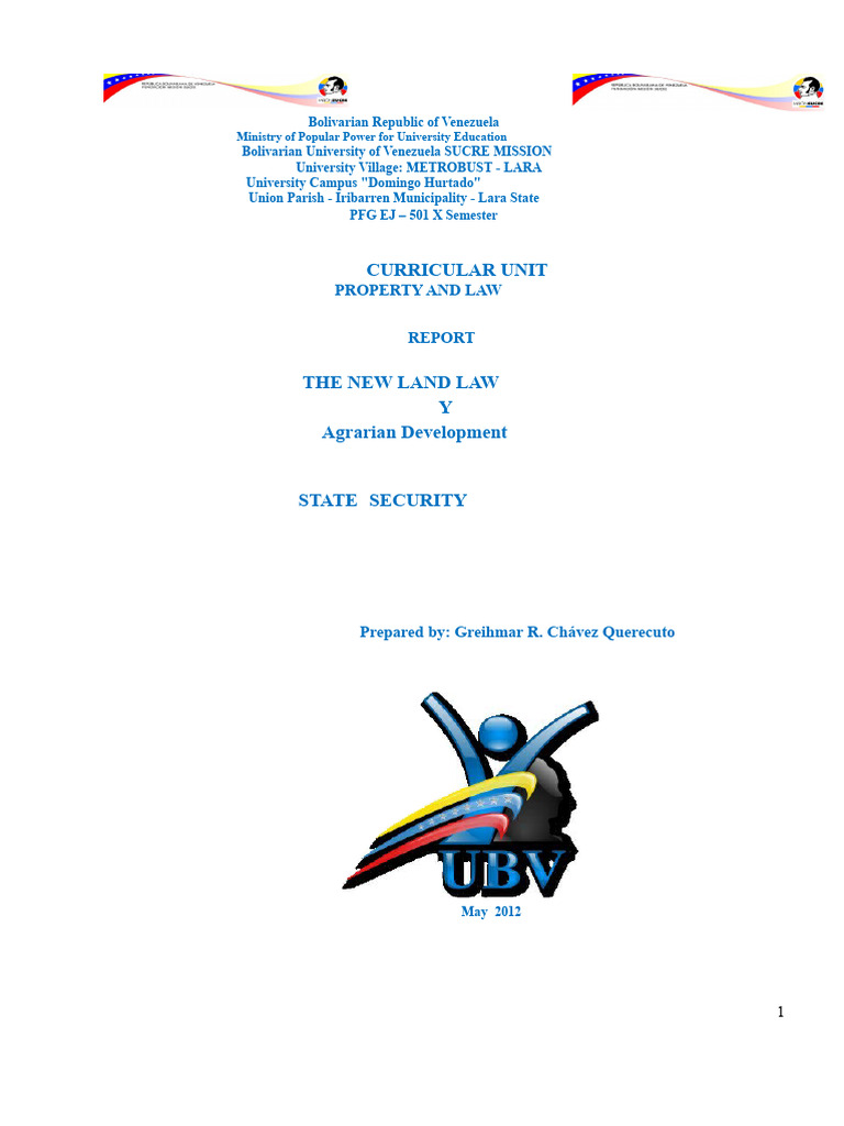 Venezuela's New Land Law Overview | PDF | Agriculture | Agrarianism