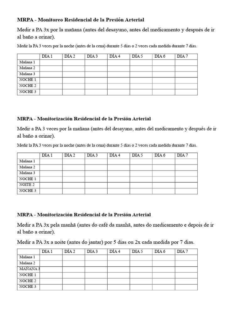 MRPA - Monitorización Residencial de La Presión Arterial | PDF