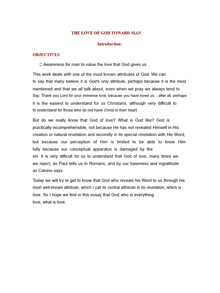 Understanding God's Love for Humanity | PDF | God | Love