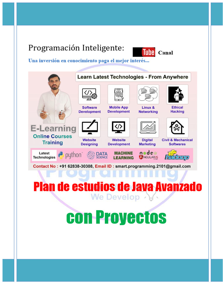 Sílabo de Java Avanzado - Programación Inteligente Por Deepak | PDF ...