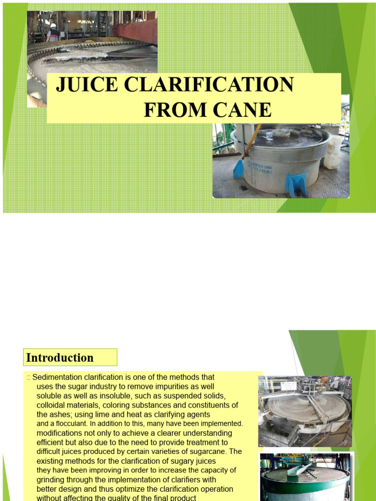 Cane Juice Clarification Techniques | PDF | Chemistry