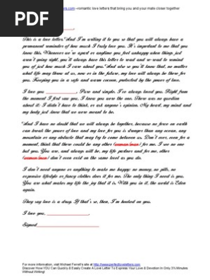 Free Sample Love Letter