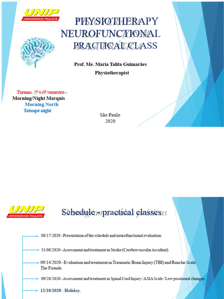 Neurofunctional Physiotherapy Class Schedule | PDF | Human Leg ...