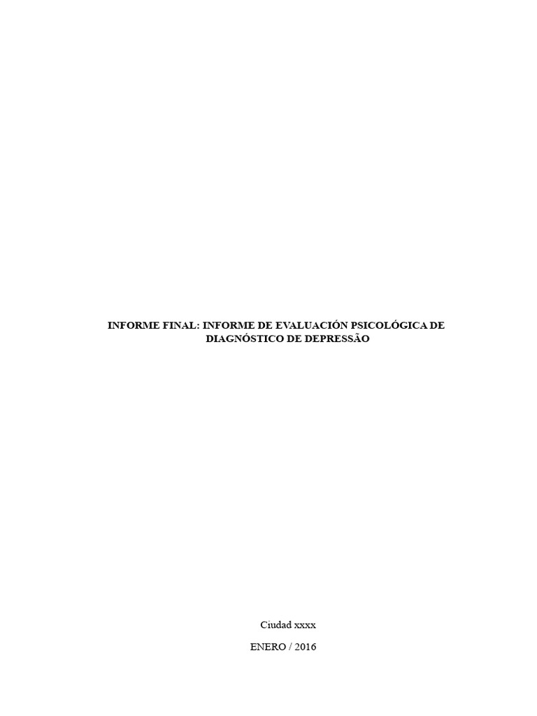 Modelo de Informe | PDF | Las emociones | Depresión (estado de ánimo)