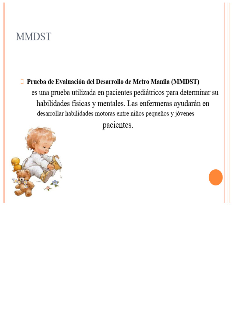 Evaluación MMDST en Desarrollo Infantil | PDF